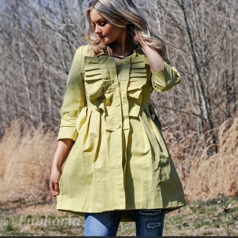 Chartreuse Spring Coat - Picture 2 of 4
